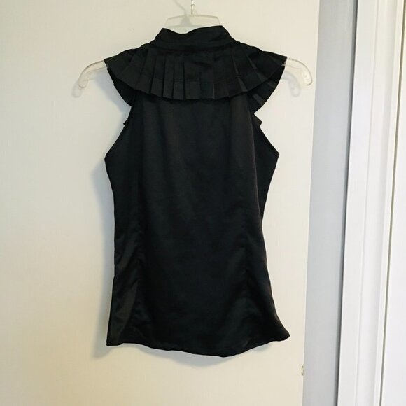 Miarte Satin Ruffle Front Sleeveless Top Size S - Picture 3 of 6